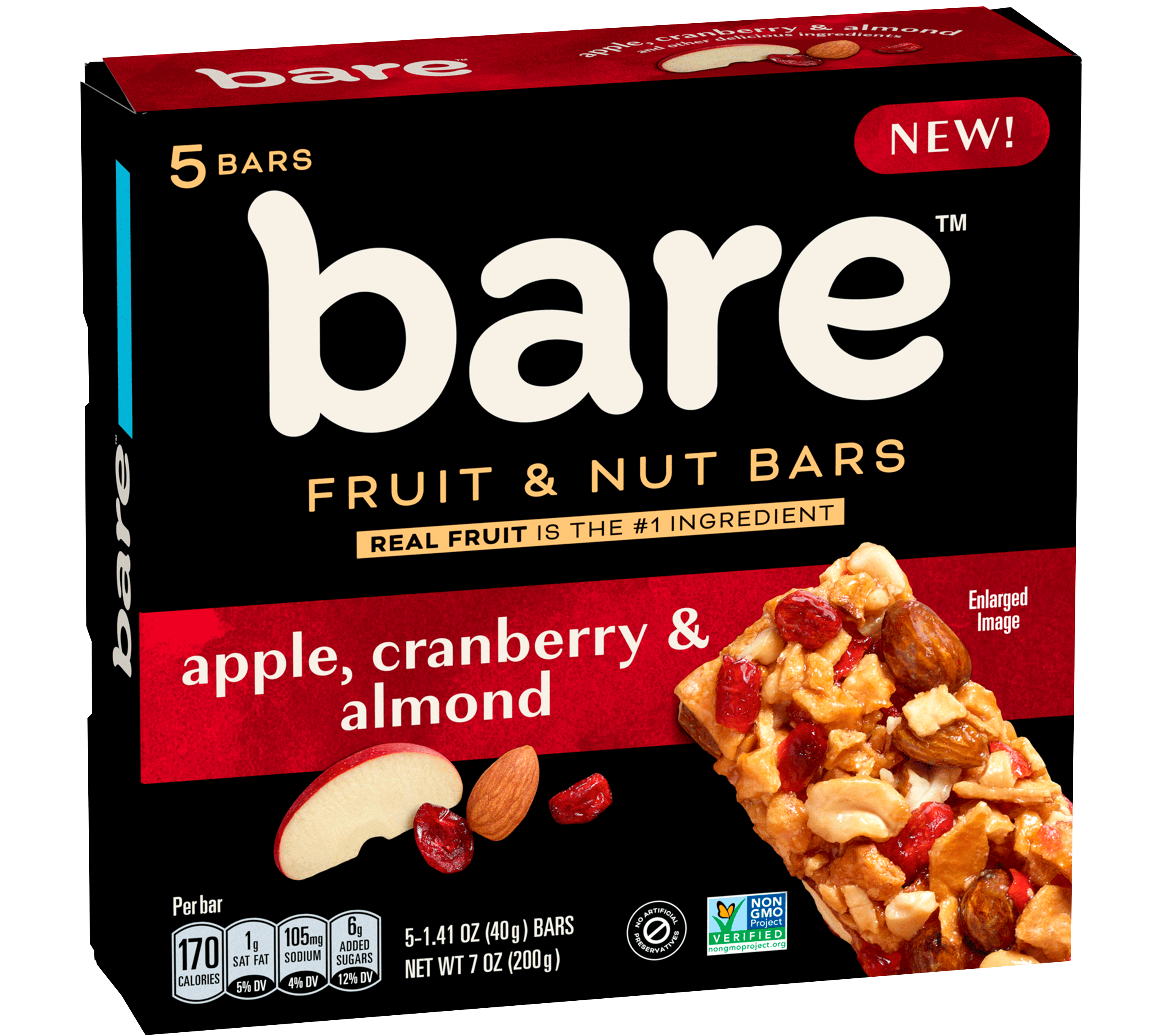 Apple, Cranberry & Almond, Fruit & Nut Bars